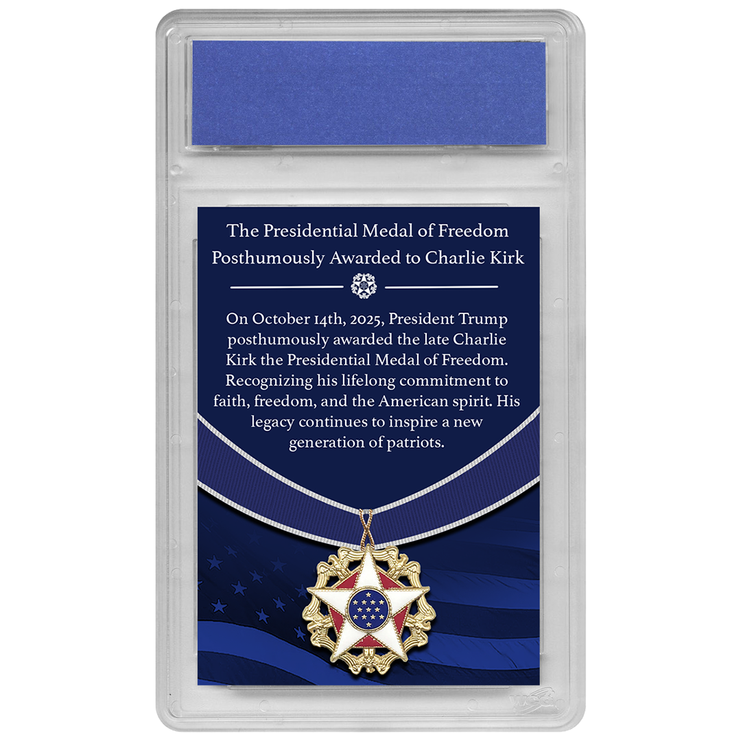 Presidential Medal Of Freedom Charlie Kirk Collectible Card - Only 2025 Available - Individually Numbered