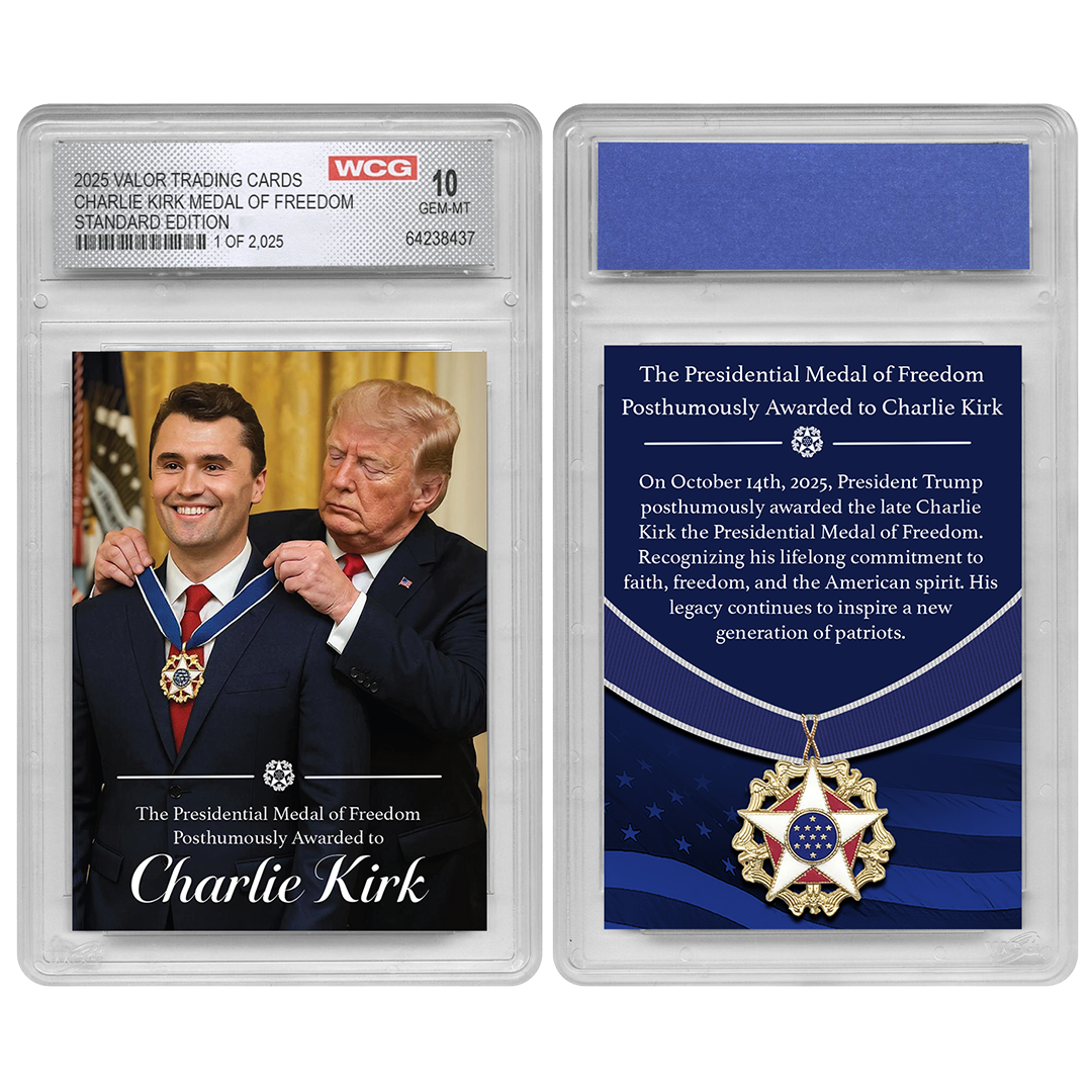 Presidential Medal Of Freedom Charlie Kirk Collectible Card - Only 2025 Available - Individually Numbered