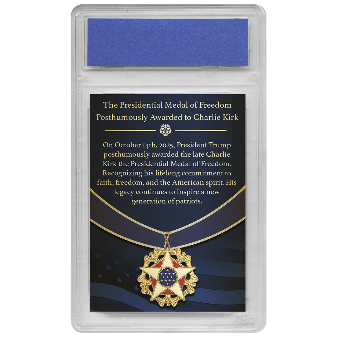 GOLD HALO EDITION - Presidential Medal Of Freedom Charlie Kirk Collectible Card - Only 300 Available - Individually Numbered