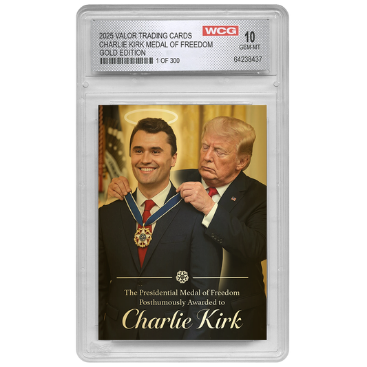 GOLD HALO EDITION - Presidential Medal Of Freedom Charlie Kirk Collectible Card - Only 300 Available - Individually Numbered