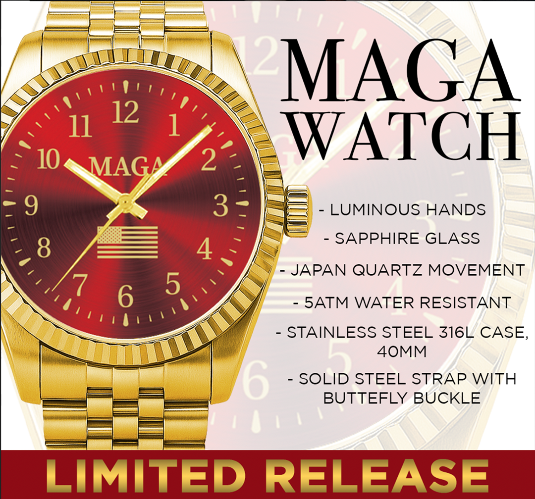 Gold & Red MAGA Watch (Backorder Expected to Deliver in December before Christmas)