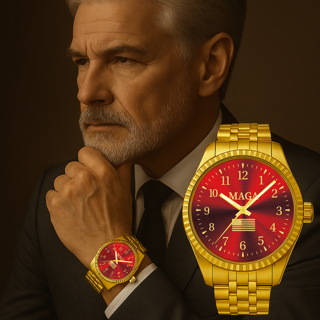 Gold & Red MAGA Watch – Only 100 Available (Pre-order Expected to Ship in August, 2025)