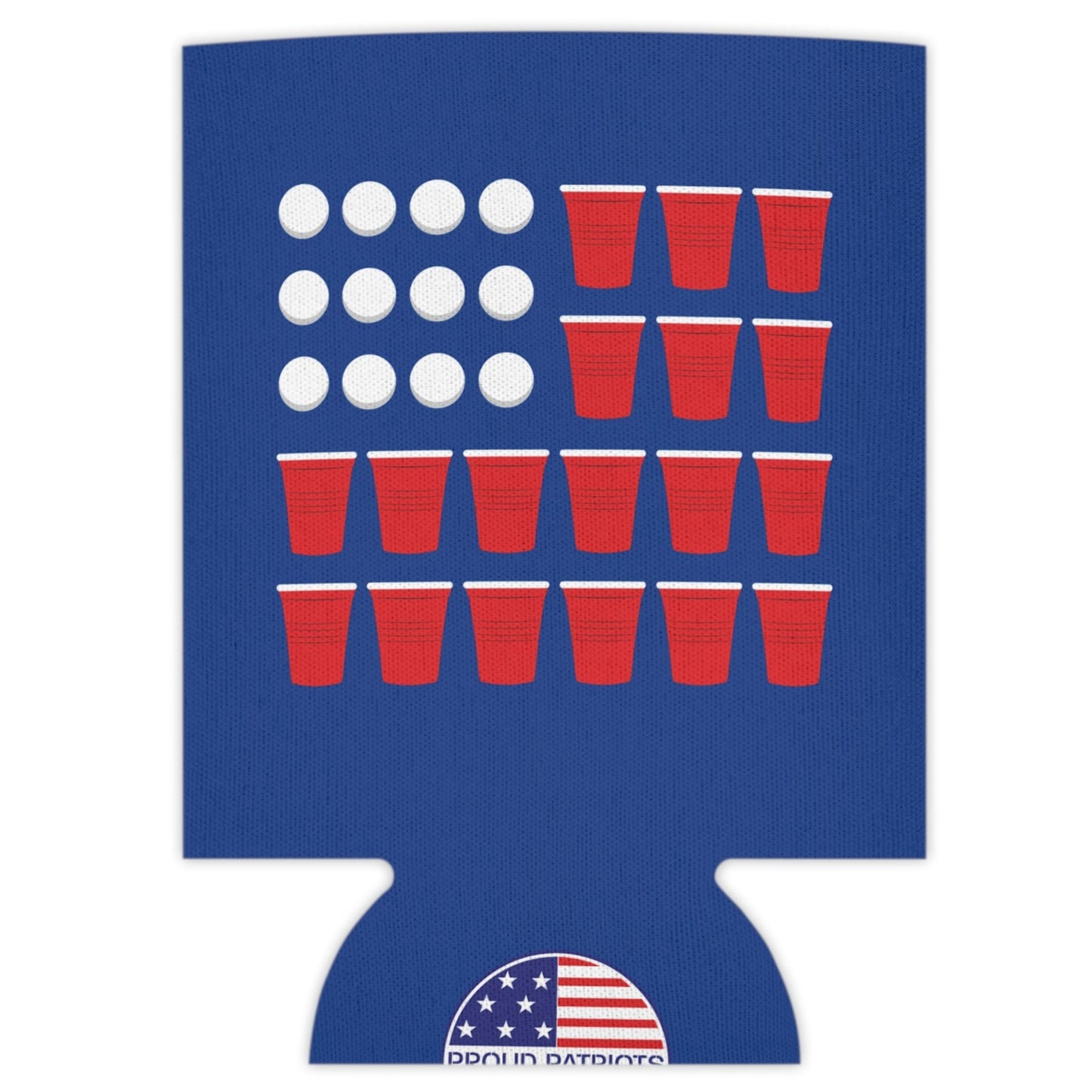 Beer Pong American Flag Can Koozie