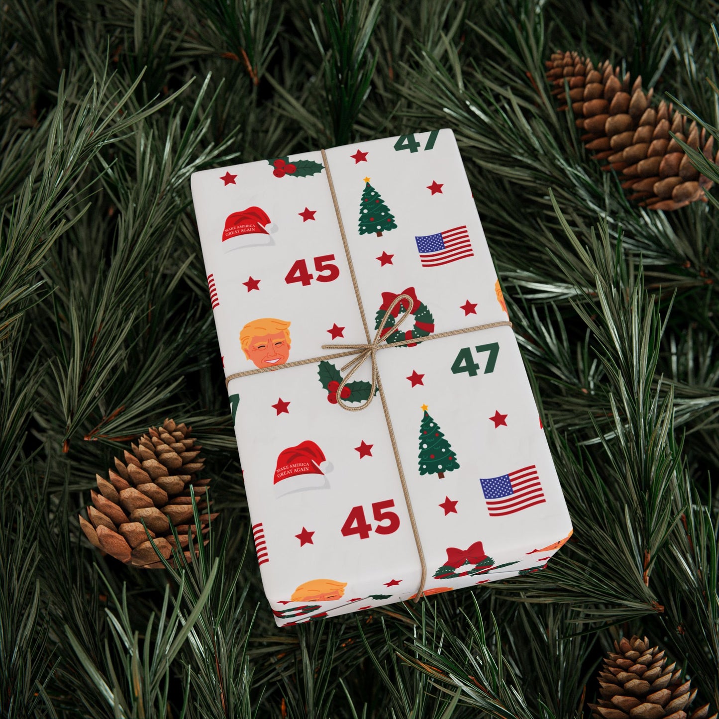 45th & 47th President Trump Christmas Wrapping Paper