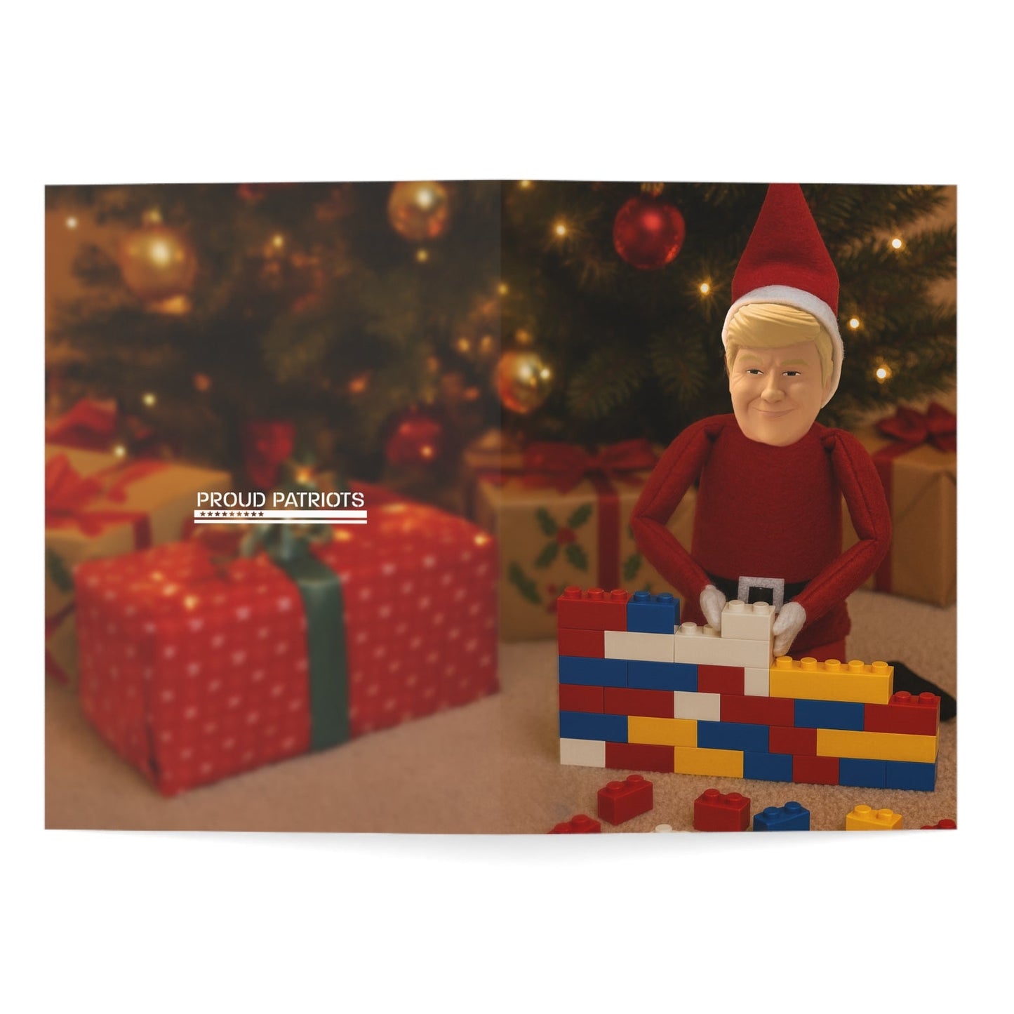 Trump Elf Builds Strong Borders - Trump Christmas Card