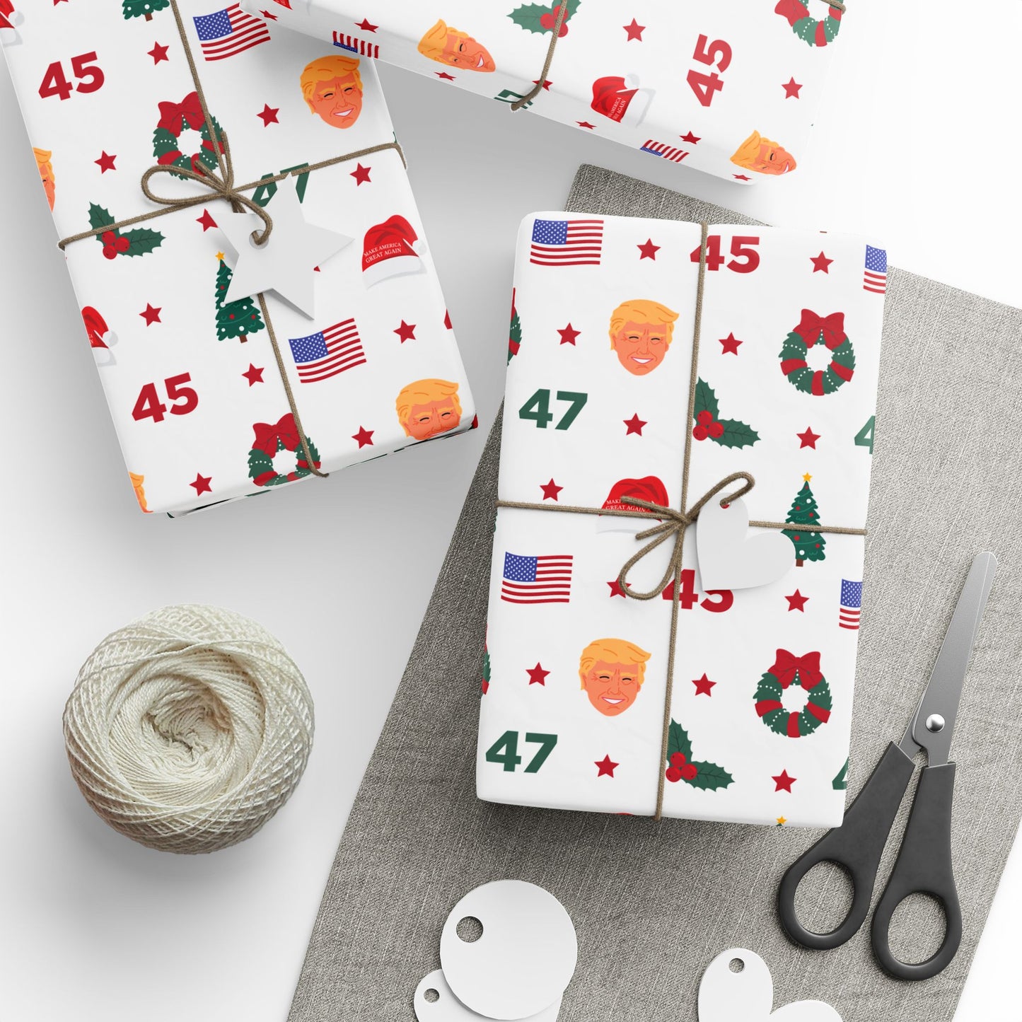 45th & 47th President Trump Christmas Wrapping Paper