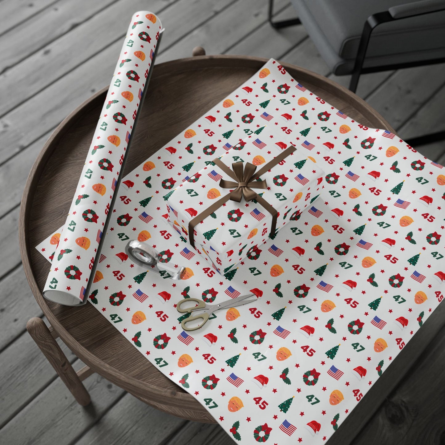 45th & 47th President Trump Christmas Wrapping Paper