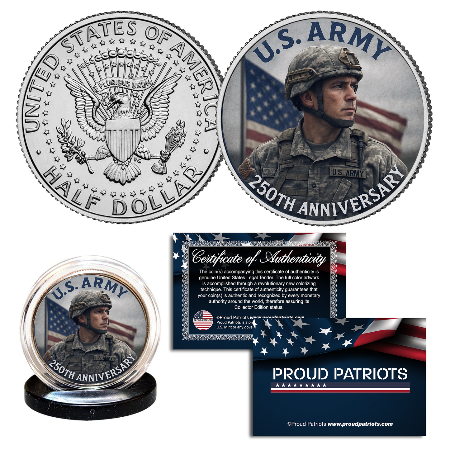 2025 - U.S Army 250th Anniversary - Genuine Legal Tender JFK Half Dollar