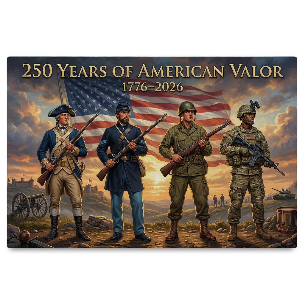 America's 250th Soldiers Canvas 24x16 | Made in USA – Proud Patriots