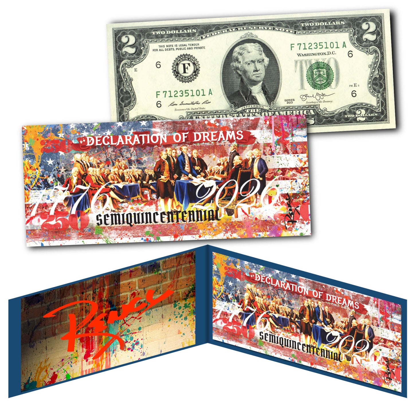 America's 250th Anniversary Collectible $2 Bills - Set of 8