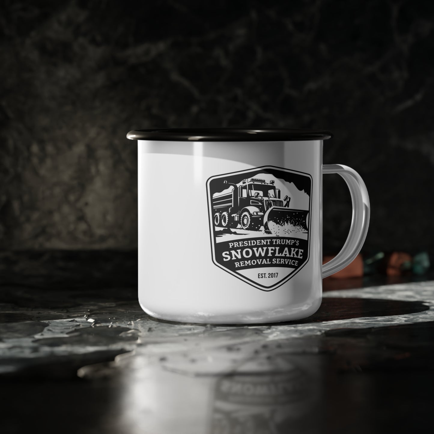 President Trump's Snowflake Removal Service Enamel Mug