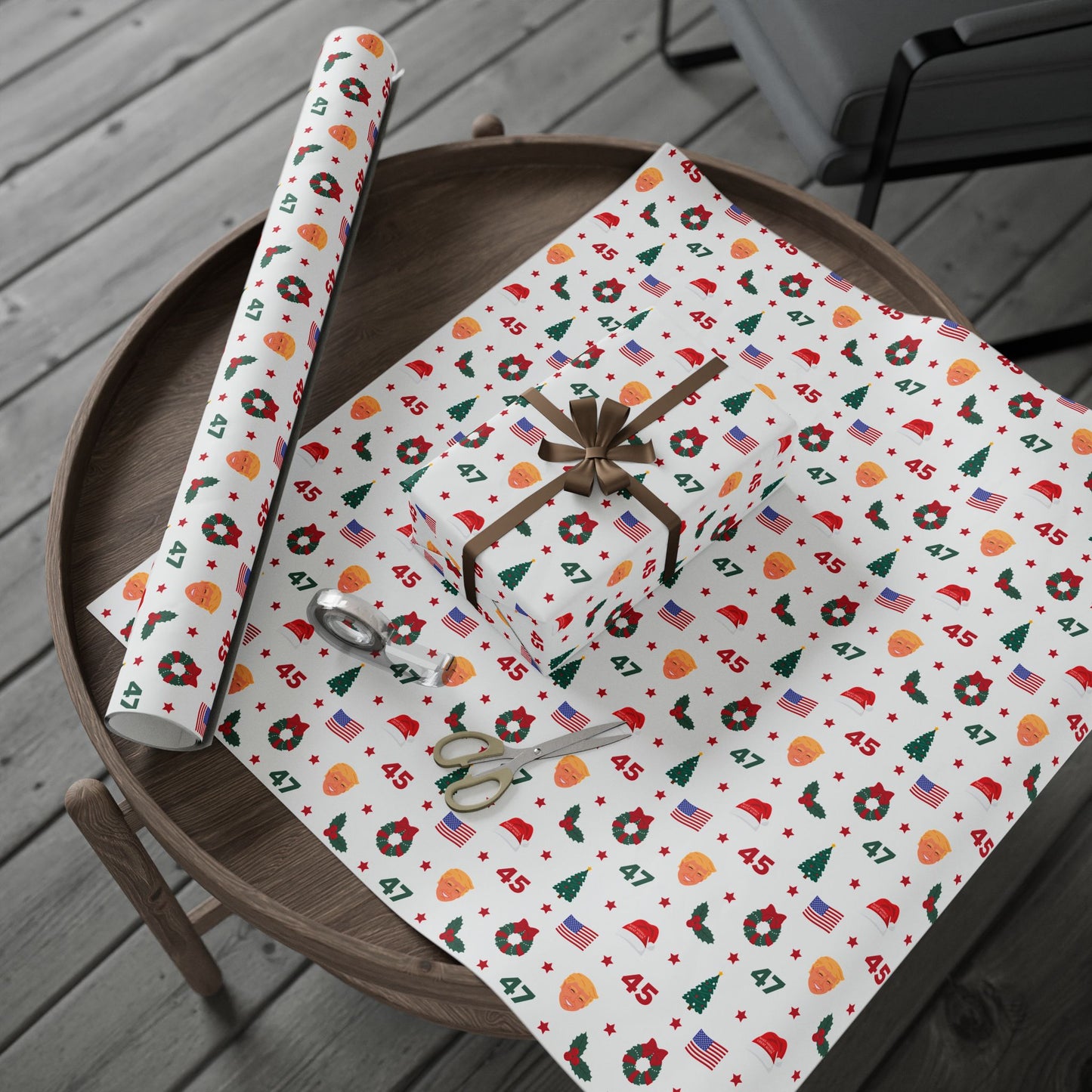 45th & 47th President Trump Christmas Wrapping Paper
