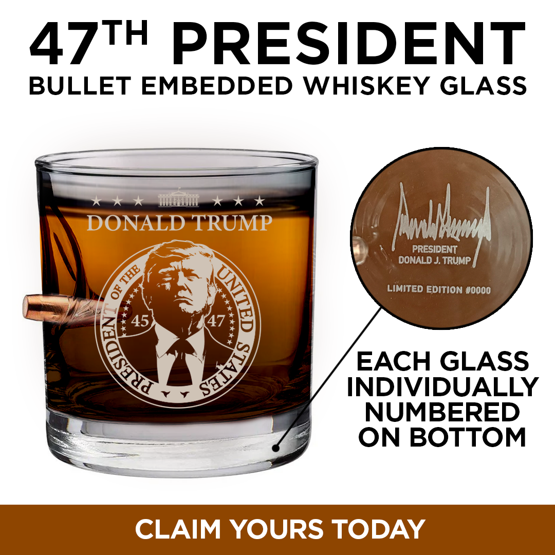 Donald Trump .308 Bullet Whiskey Glass (Each Individually Numbered)