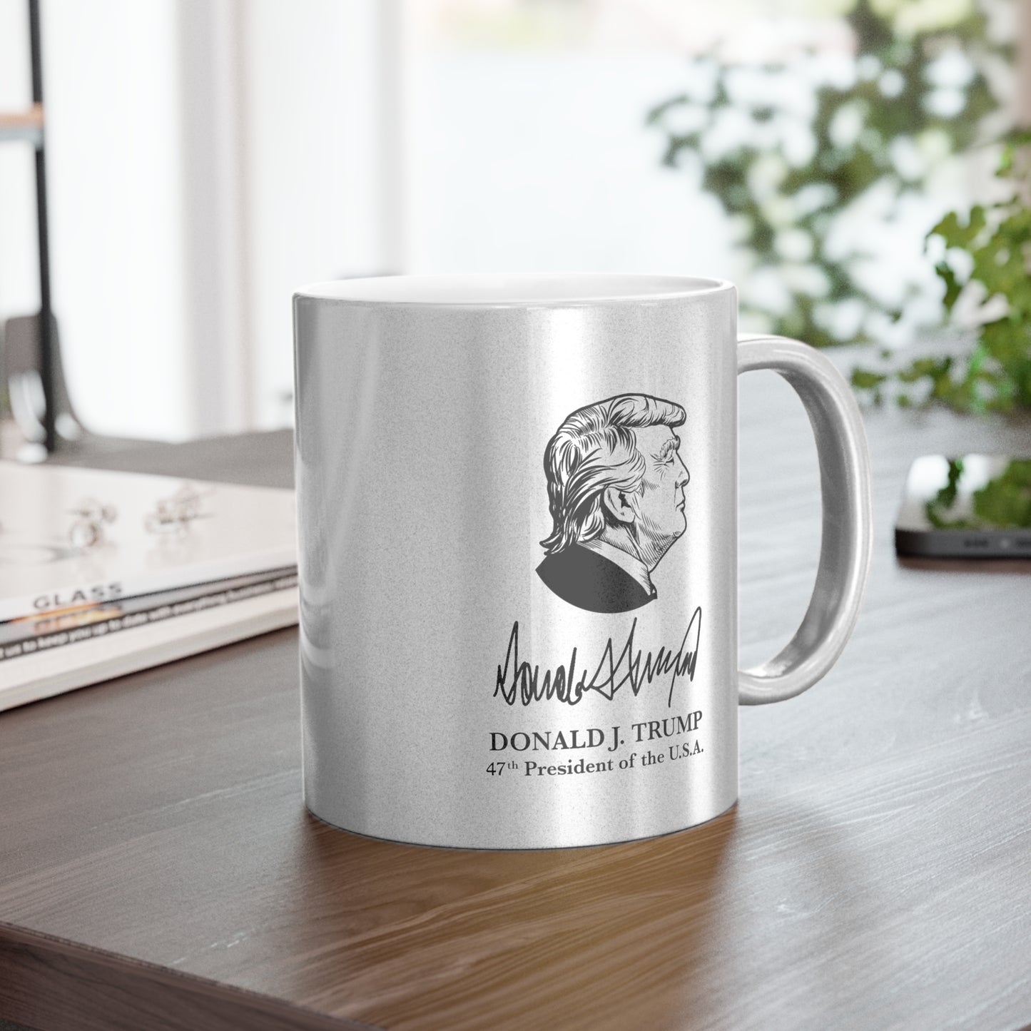 President Trump Silver Metallic Mug