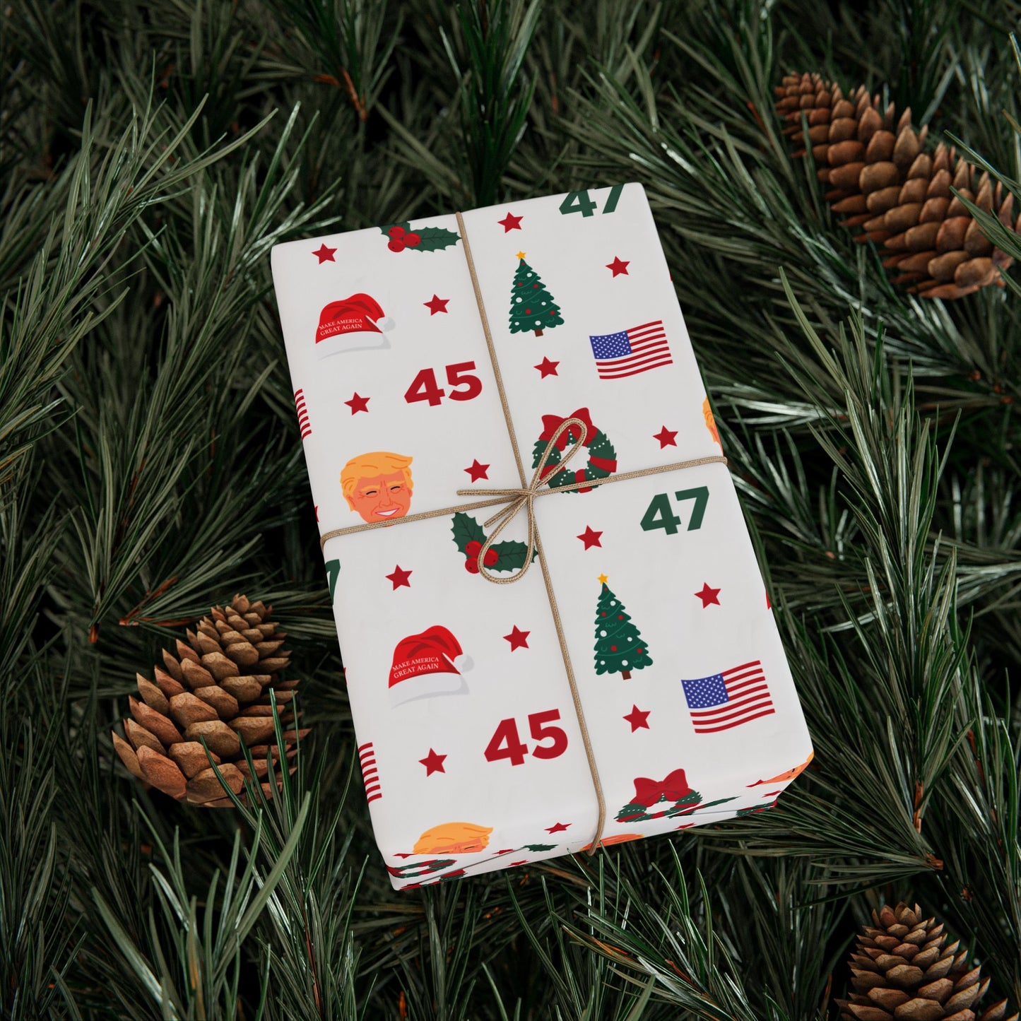 45th & 47th President Trump Christmas Wrapping Paper