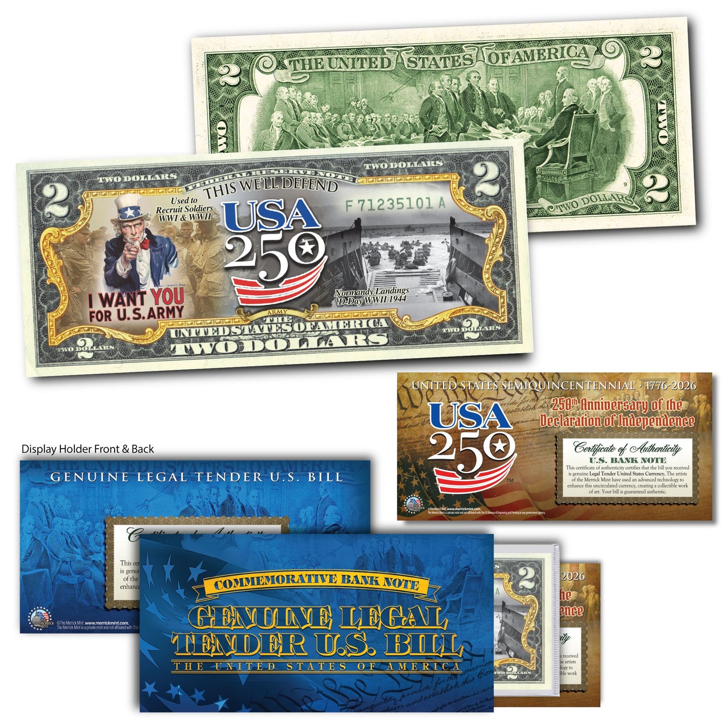 U.S Army "This We'll Defend" - Genuine Legal Tender U.S. $2 Bill (Only 250 Available)