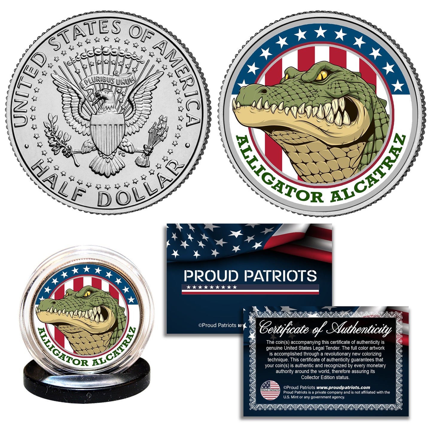Alligator Alcatraz Coin - Genuine Legal Tender JFK Half Dollar