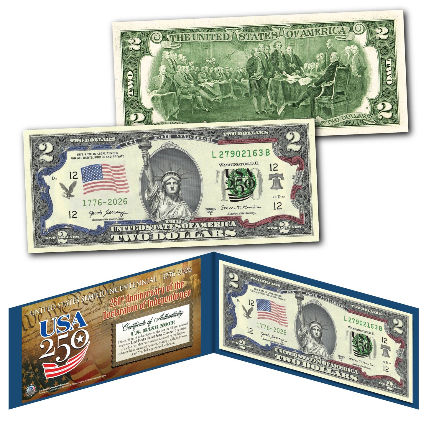 USA 250th Anniversary $2 Bill – Statue of Liberty Edition | Genuine Legal Tender