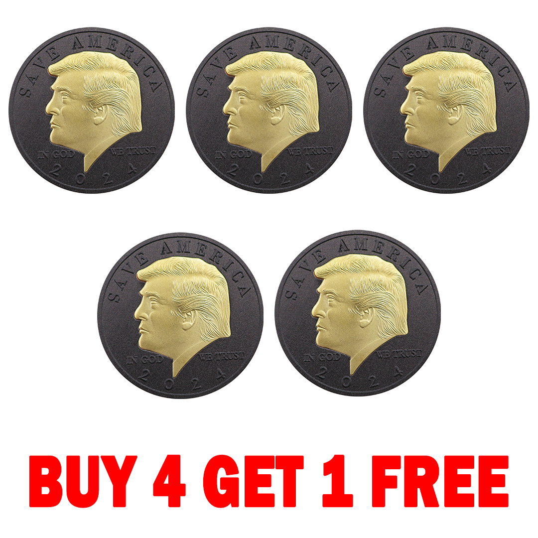 Trump 2024 Black and Gold Coin