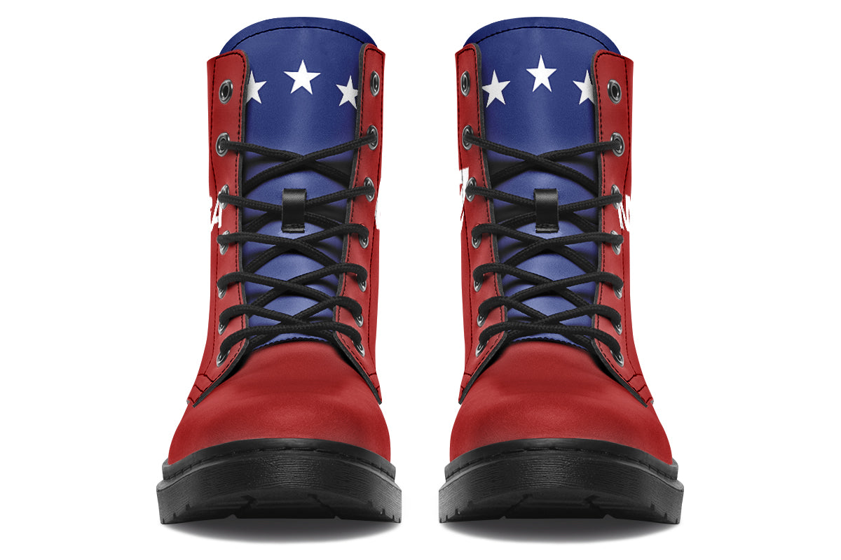 Red White Blue MAGA Boots