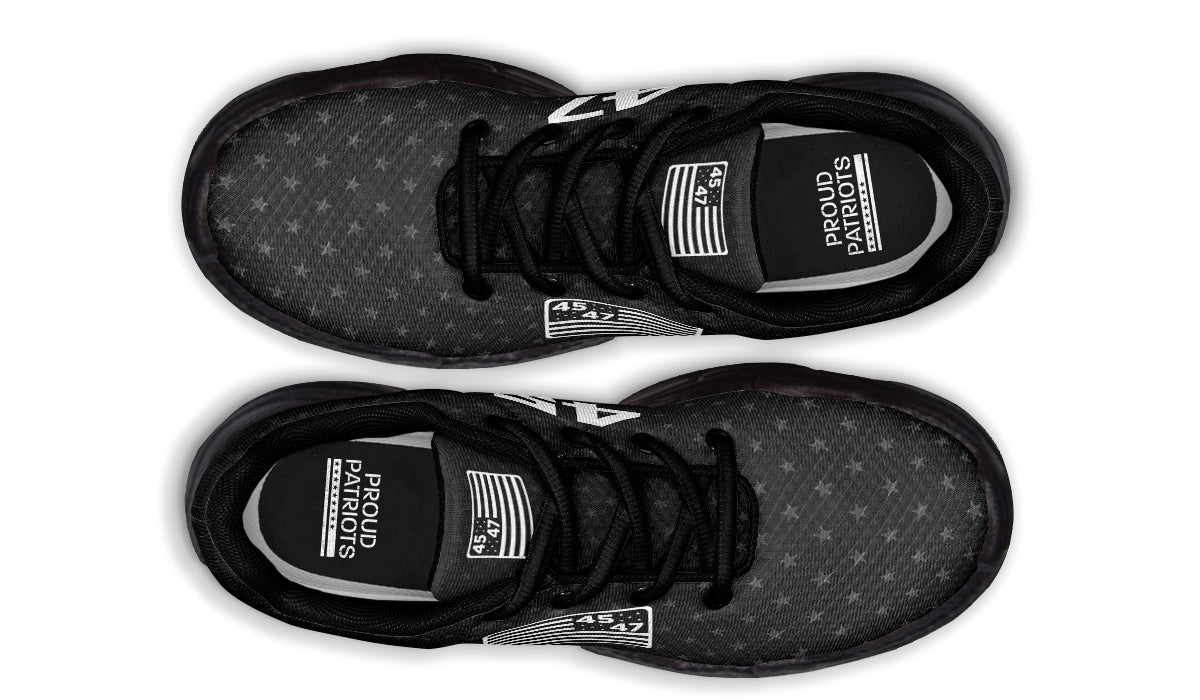 Black 45-47 Flag Chunky Sneakers
