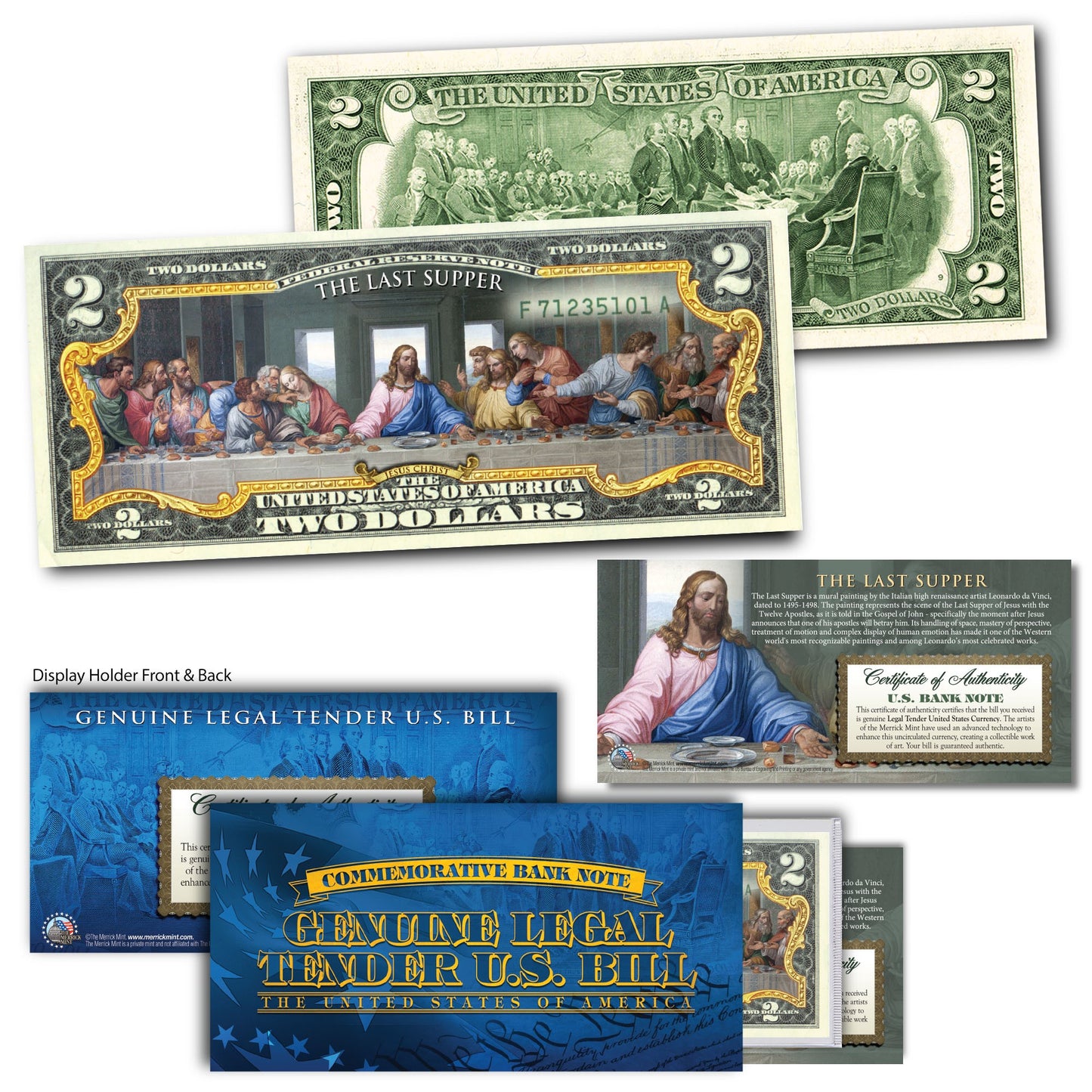 The Last Supper - Collectible Genuine Legal Tender $2 Bill