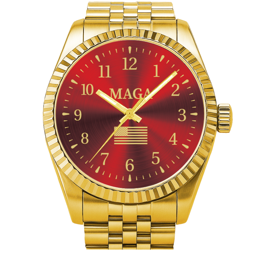 Gold & Red MAGA Watch (Backorder Expected to Deliver in December before Christmas)