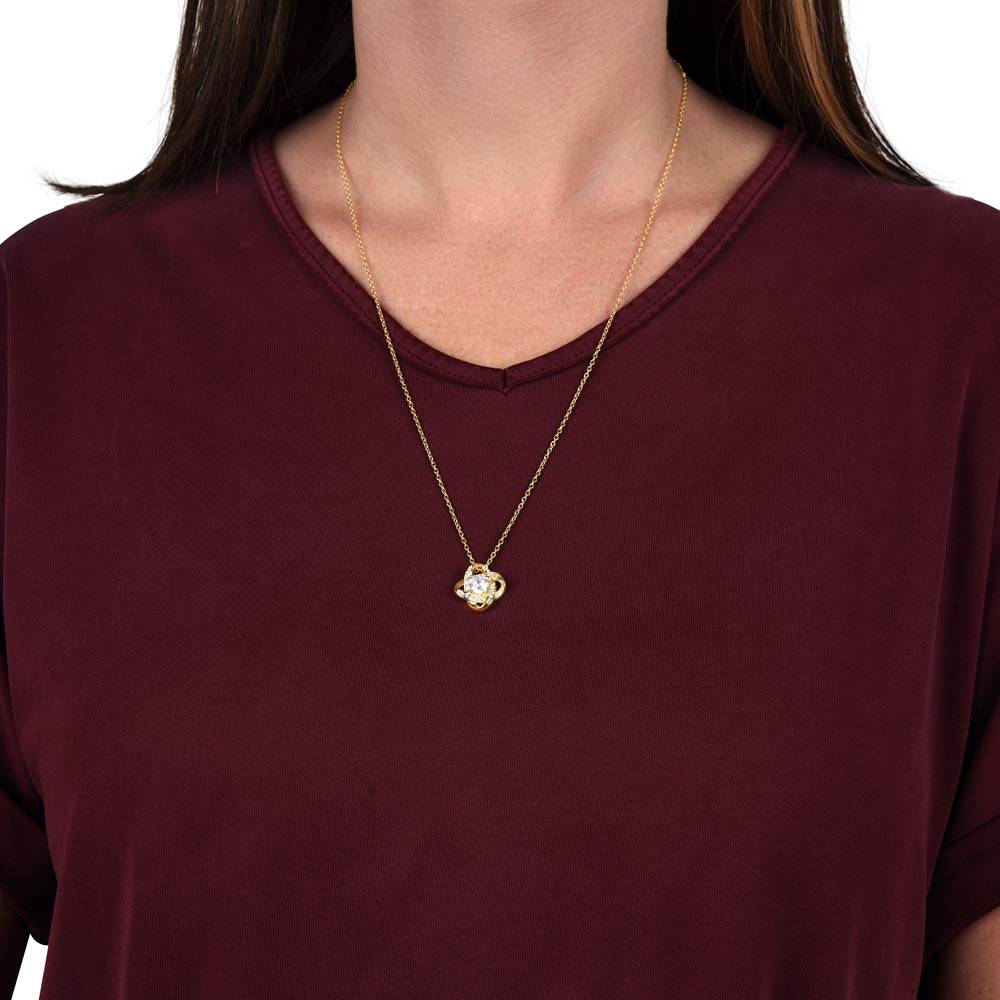 "More Sparkle Than the Economy Under Trump!" - Love Knot Necklace