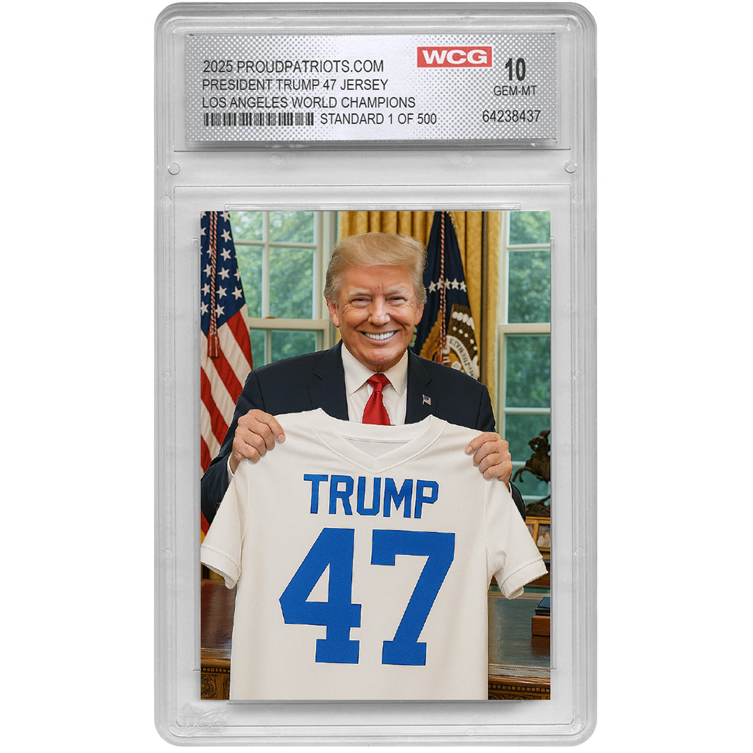 Trump 47 Los Angeles Jersey Trading Card | Standard Edition | Only 500 Available | Individually Numbered | Graded GEM-MT 10