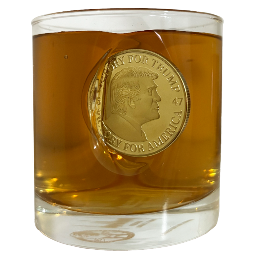 Trump Challenge Coin Whiskey Glass