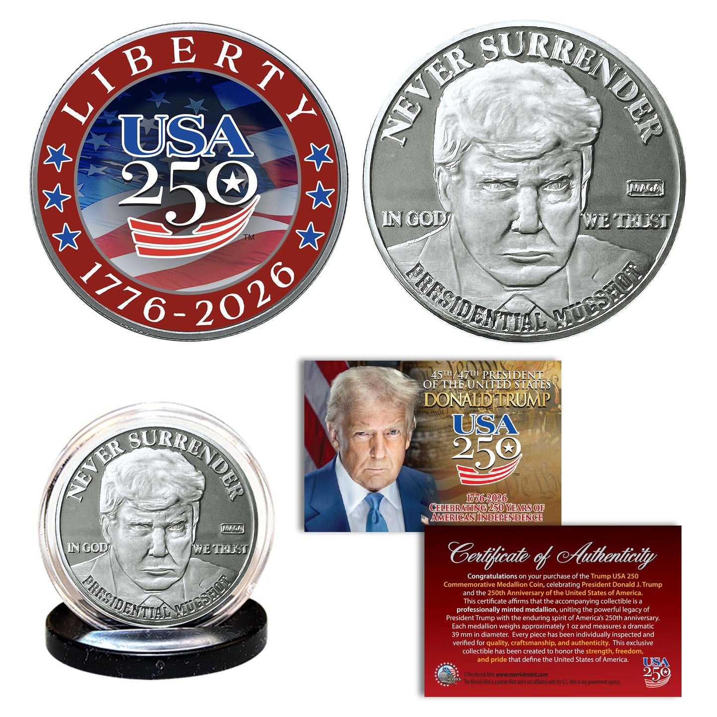 Trump USA 250 MUGSHOT – NICKEL SILVER