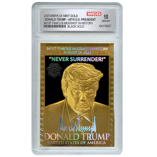President Trump Mugshot Black & Gold Card - Individually Numbered