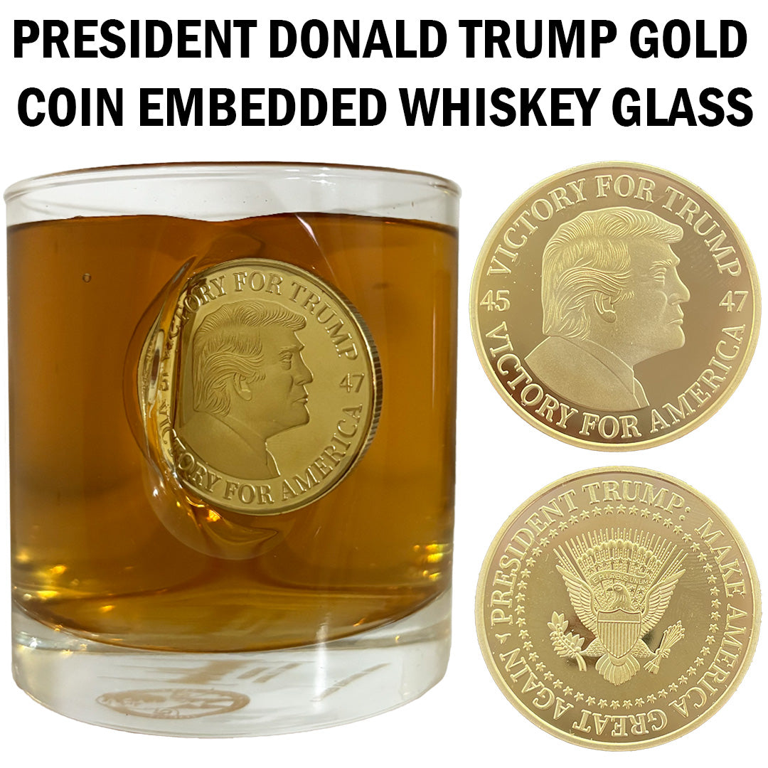 Trump Challenge Coin Whiskey Glass