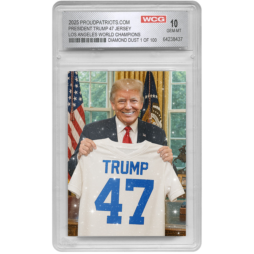 Trump 47 Los Angeles Jersey Trading Card | Diamond Dust | Only 100 Available | Individually Numbered | Graded GEM-MT 10