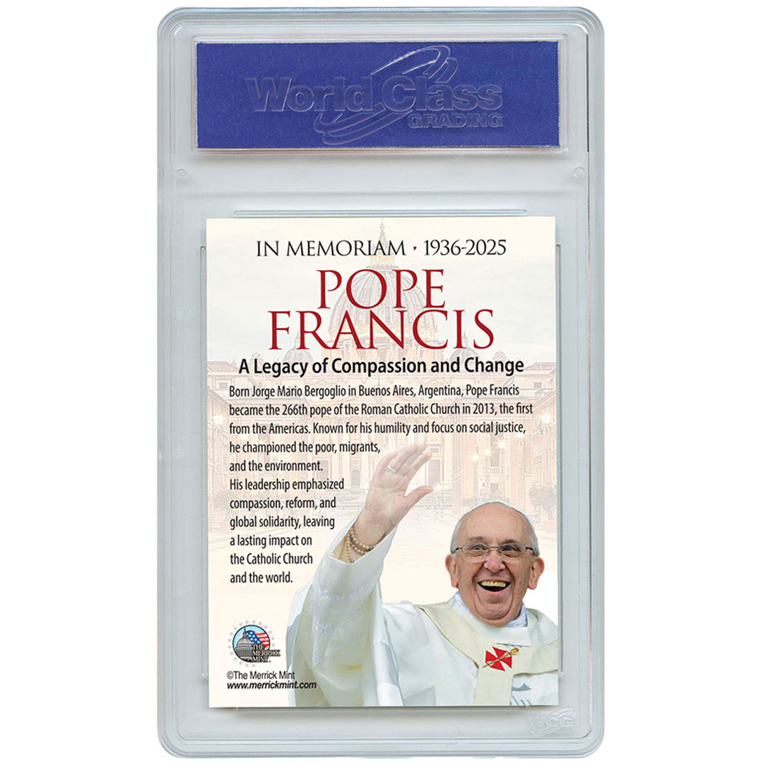 Pope Francis in Memoriam 1936 - 2025 Collectible Card Graded GEM-MT 10