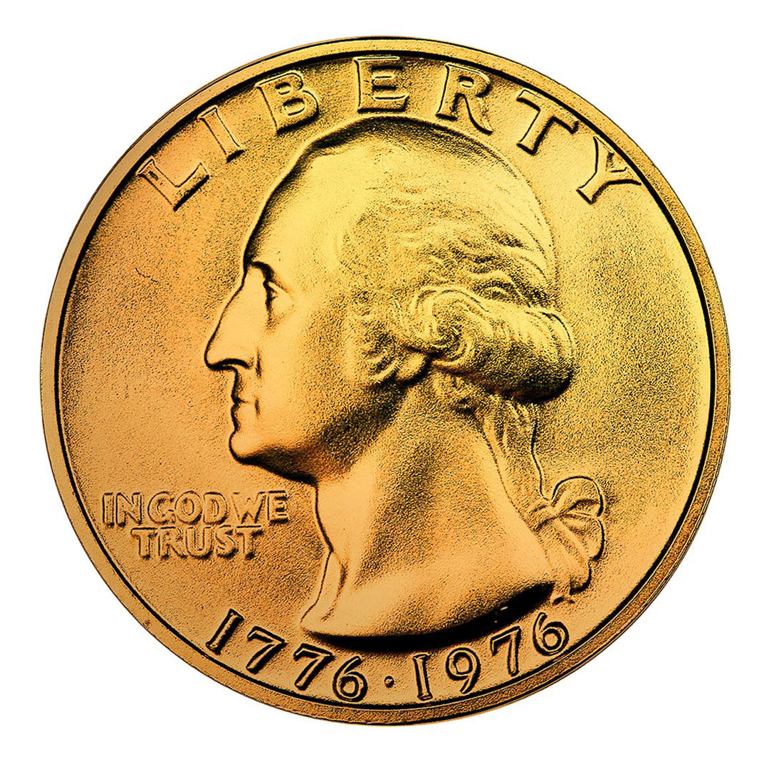 1976 Bicentennial – 24KT Gold Plated & Colorized Semiquincentennial Washington Quarter