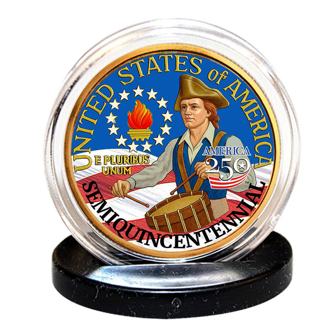 1976 Bicentennial – 24KT Gold Plated & Colorized Semiquincentennial Washington Quarter