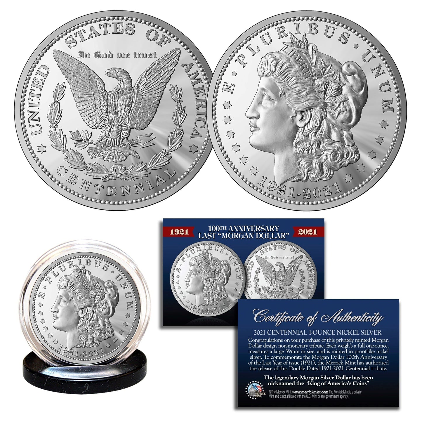 100th Anniversary Last Year 1921-2021‘‘Morgan Dollar’’ 1-Ounce Tribute - Proud Patriots