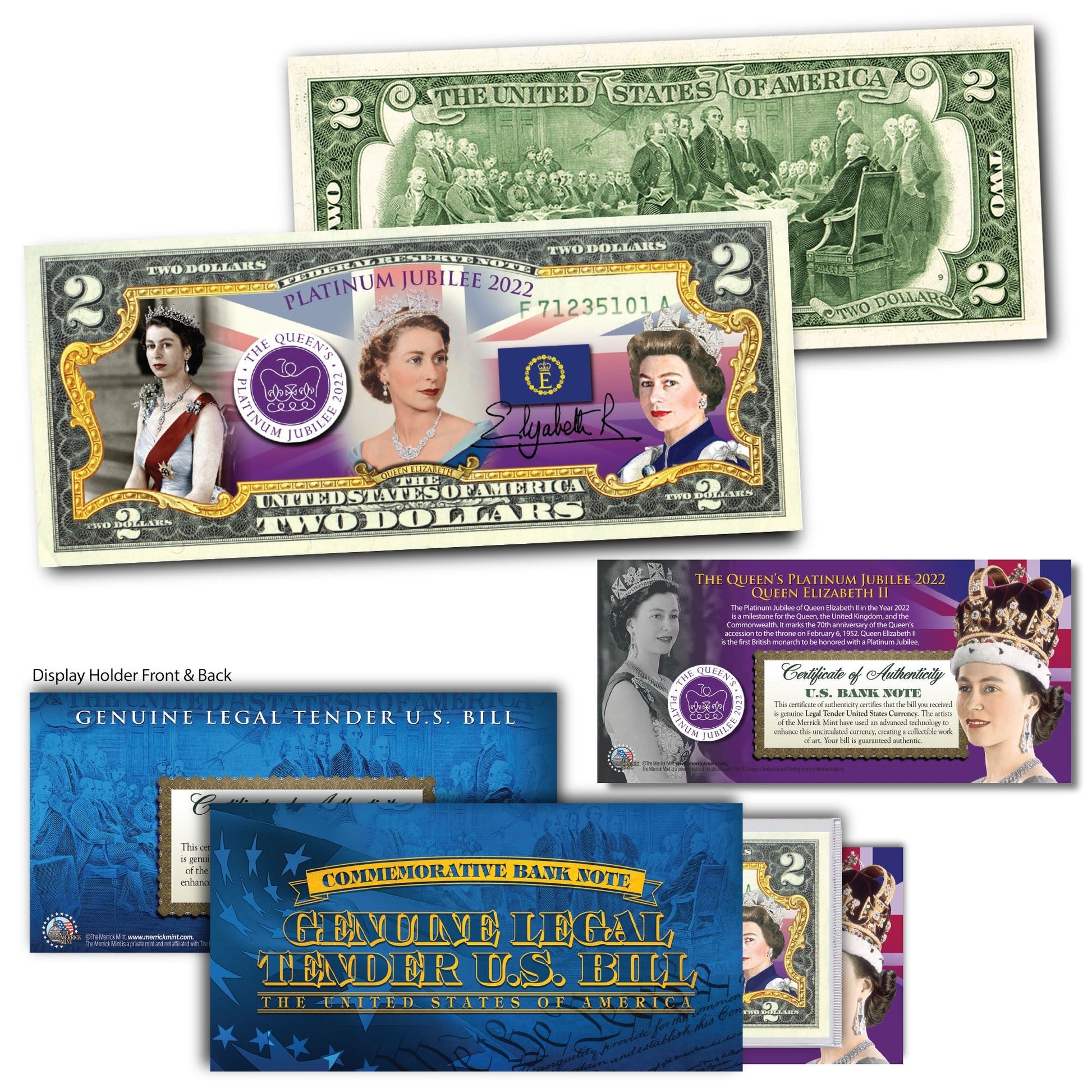 2022 "Queen Elizabeth" - Authentic $2 Bill - Proud Patriots