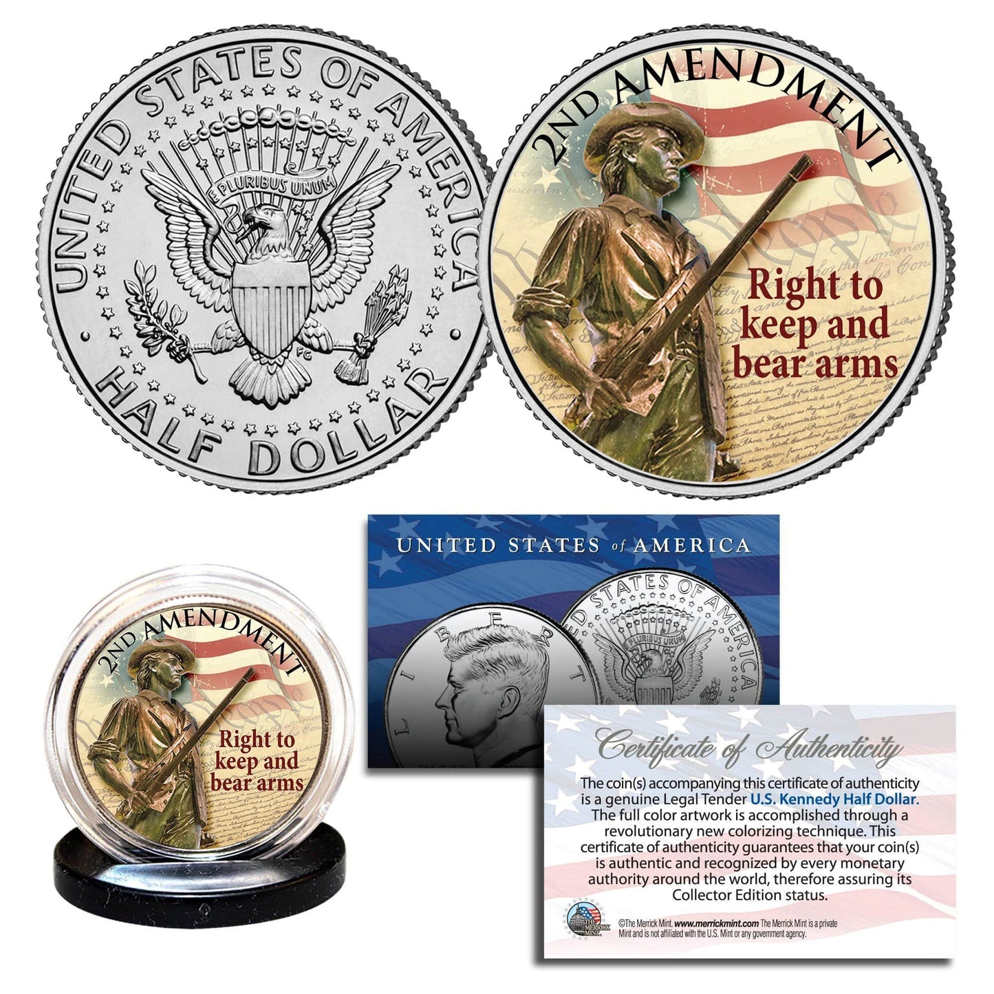 "2nd Amendment" - Authentic JFK Half Dollar - Proud Patriots
