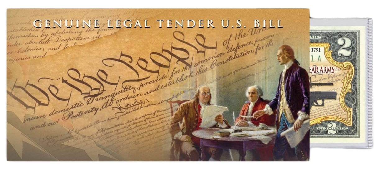 "2nd Amendment" - Genuine Legal Tender U.S. $2 Bill - Proud Patriots