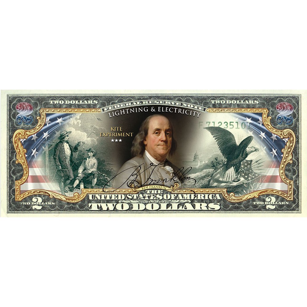 "Ben Franklin" - Genuine Legal Tender U.S. $2 Bill - Proud Patriots