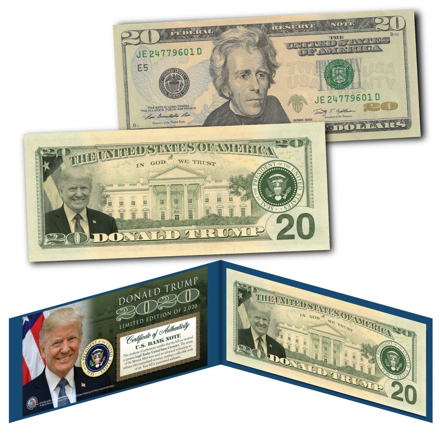 Donald Trump 2020 Genuine Legal Tender $20 U.S. Bill - Only 2,020 Ever Created! - Proud Patriots