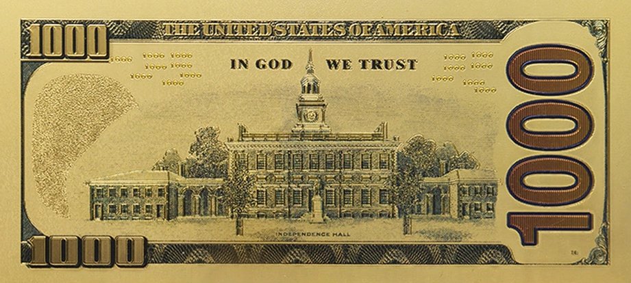 Donald Trump Gold Foil $1,000 Dollar Bill - Proud Patriots