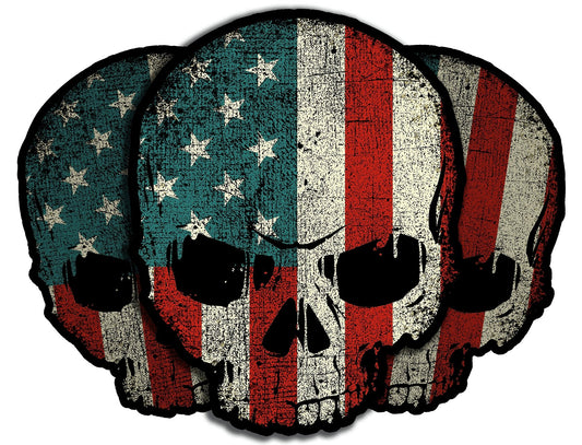Grunge Skull Flag Decal - Proud Patriots