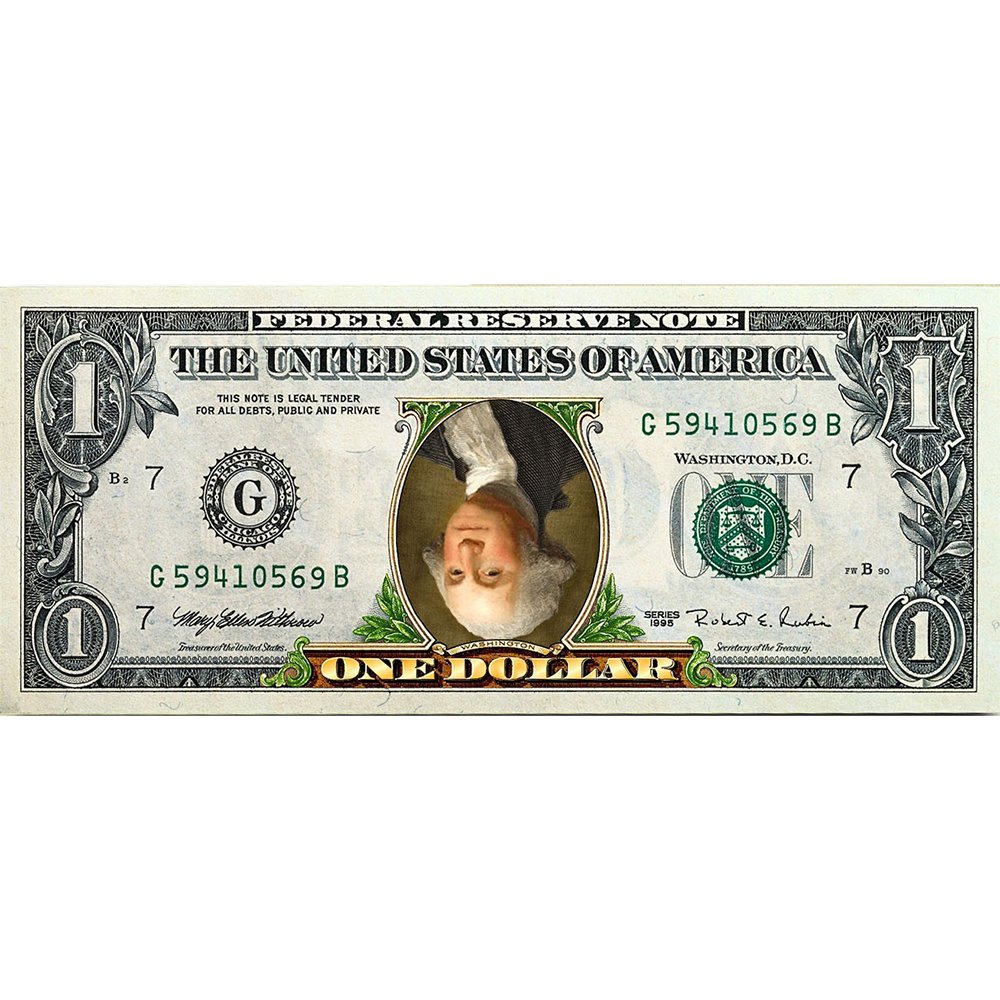 "INVERTED ONE DOLLAR" - Genuine Legal Tender U.S. $1 Bill - Proud Patriots