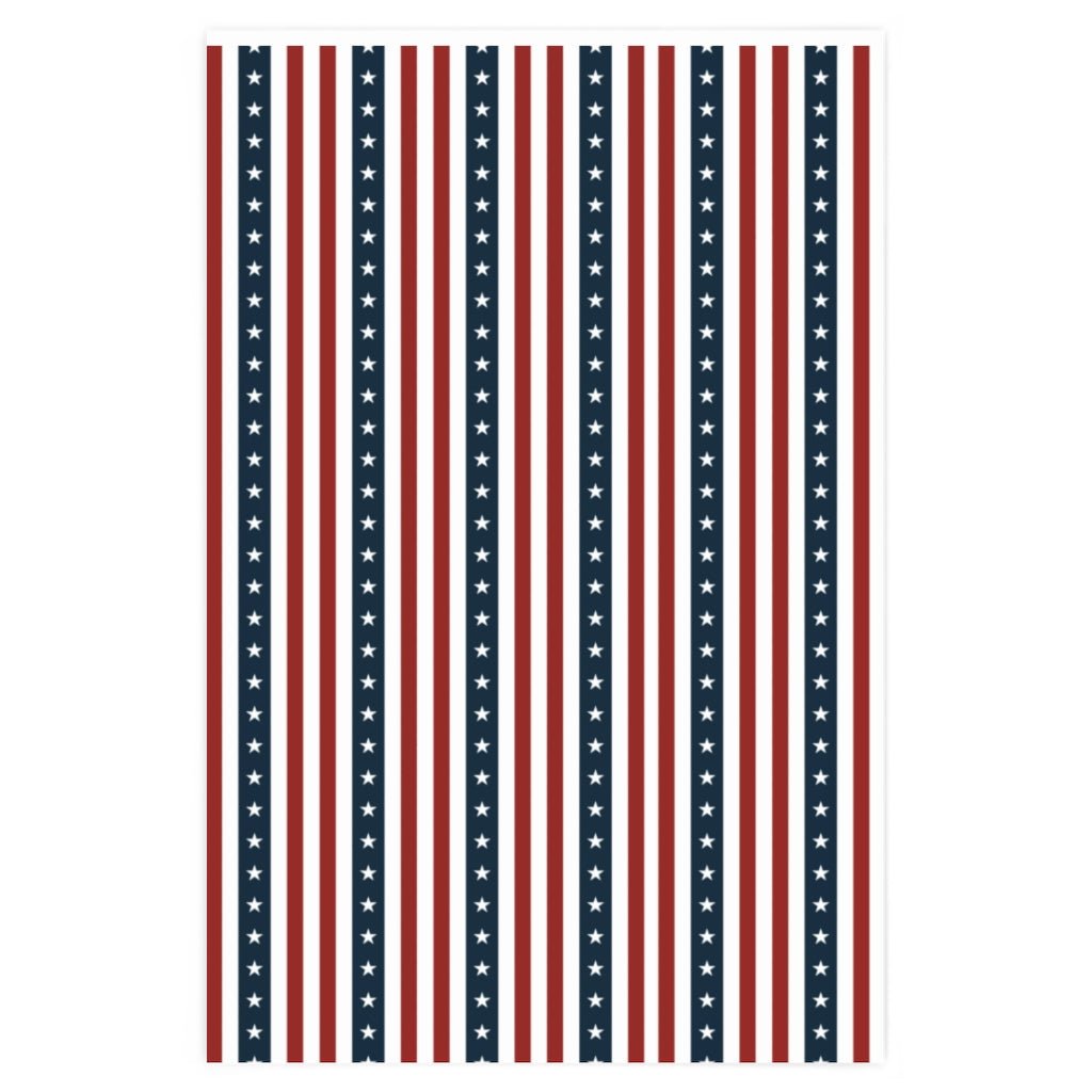 Red, White, & Blue Stripes Wrapping Paper - Proud Patriots