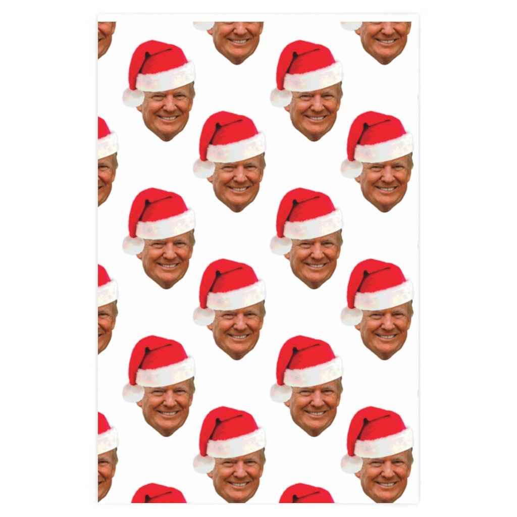 Trump Santa Pattern Wrapping Paper - Proud Patriots