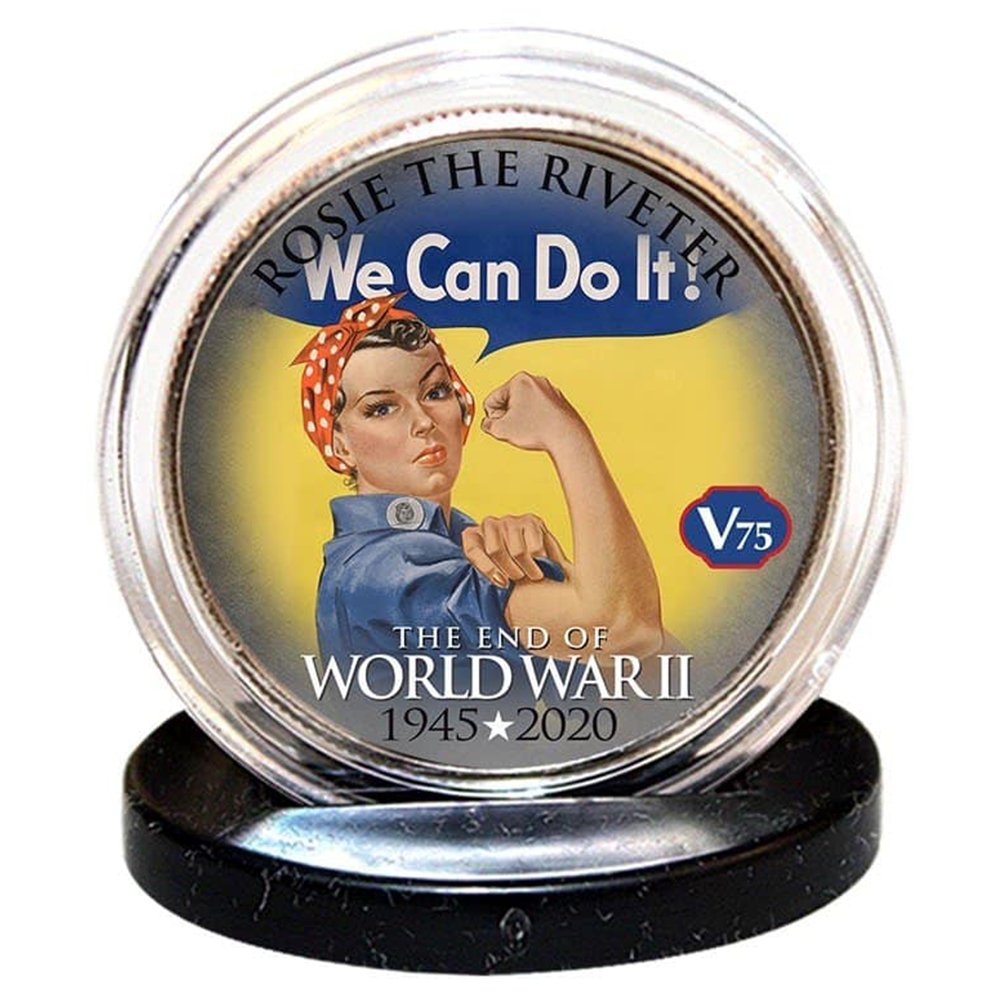 "WWII 75th Anniversary - Rosie The Riveter" Authentic JFK Half Dollar - Proud Patriots