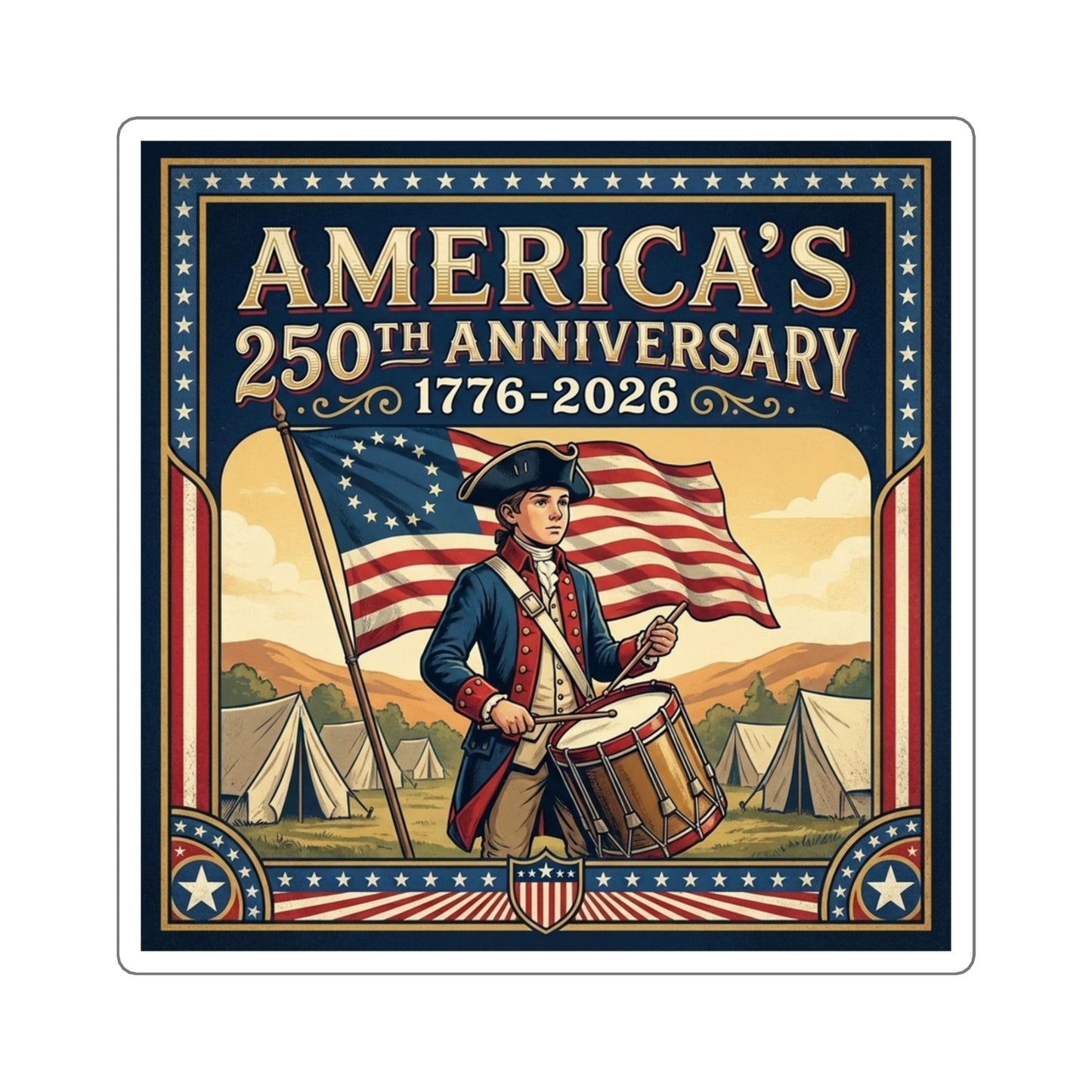 All 18 America 250th Anniversary Stickers (Save 25%)